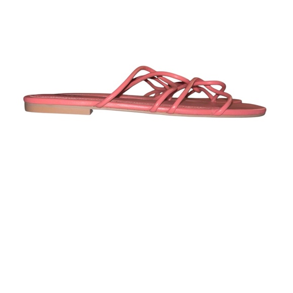 Maeve Anthropologie Pink Strappy Slide Flat Sandals Size 9 Summer NWOT Coastal - Picture 7 of 9